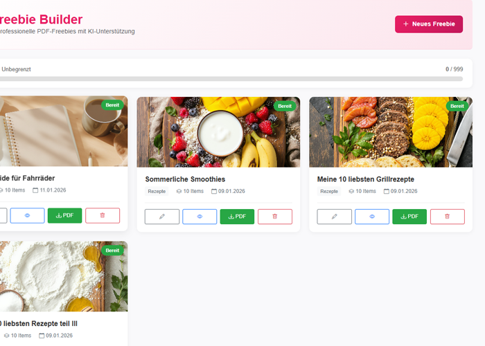 Freebie Generator - PDF Lead Magnets und Checklisten erstellen