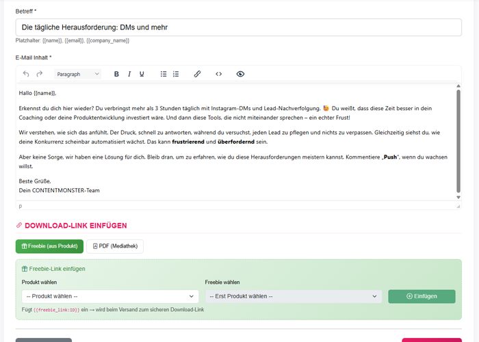 Newsletter System - E-Mail Kampagnen und Drip-Sequenzen erstellen