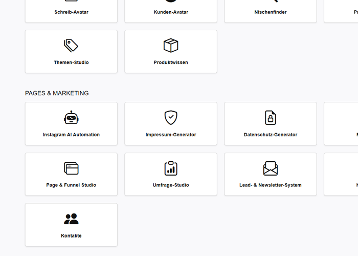 CONTENTMONSTER Dashboard - Übersicht über Marketing-Automations, Newsletter-Statistiken und Instagram DM-Flows